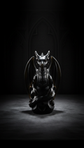 Obsidian Crystal Dragon Carving