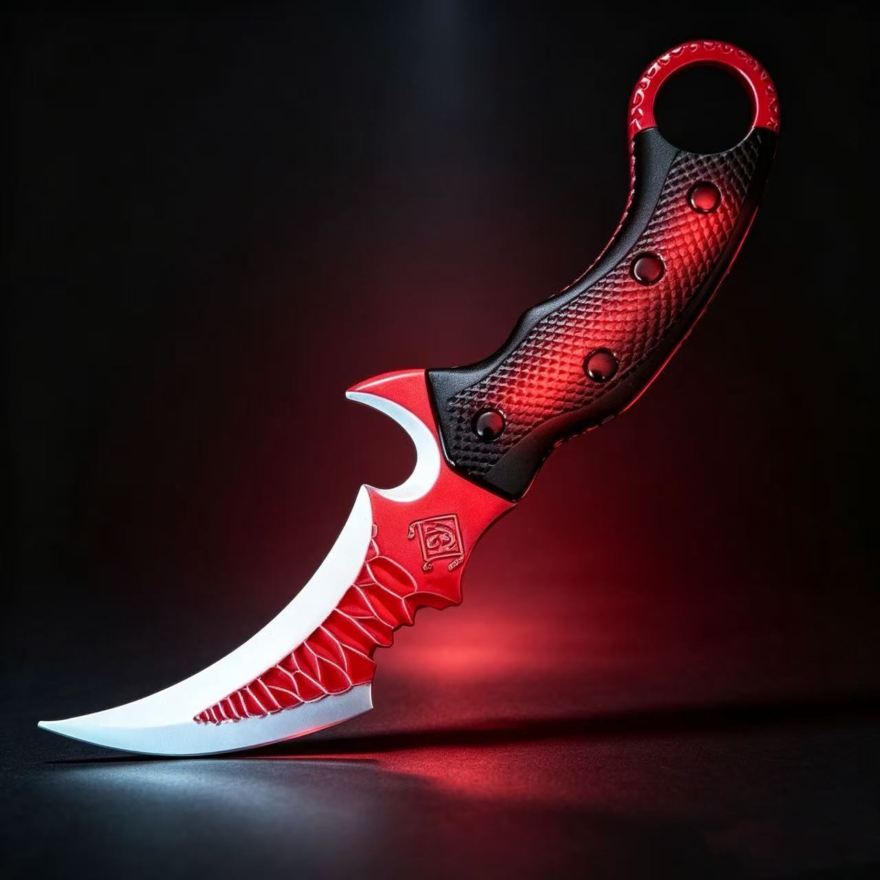 Red Dragon Scale Karambit Trainer Knife