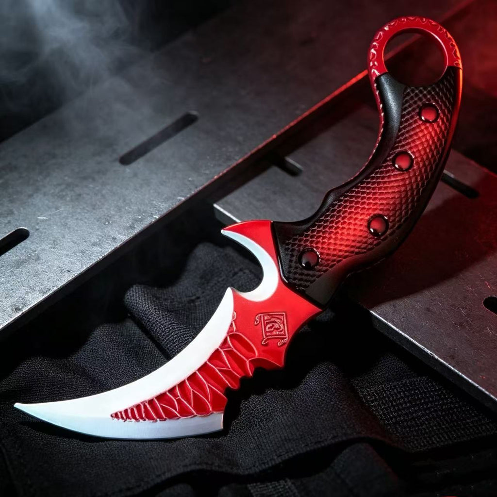 Red Dragon Scale Karambit Trainer Knife