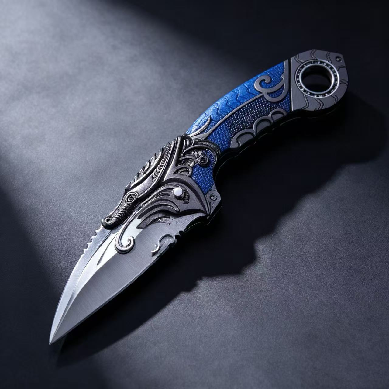 Blue Dragon Folding Karambit Trainer Knife