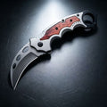 Wood Inlay Tactical Karambit Trainer Knife