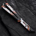 Modern Balisong Butterfly Knife, Black Orange Collectible Folding Design, Artistic EDC Style Display Piece, Unique Gift for Knife Enthusiasts