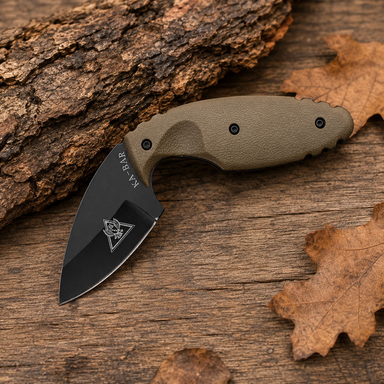 Compact Black Fixed Blade Knife with Tan Textured Handle – Outdoor Utility and Collector Gift