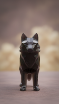 Obsidian crystal wolf figurine