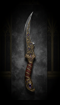 Gothic Karambit With Aged Gold Filigree